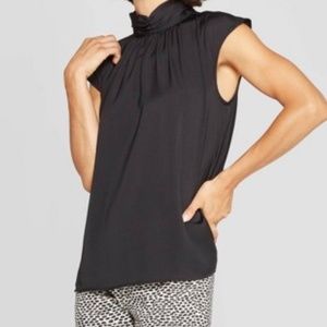 Who What Wear black silky shell